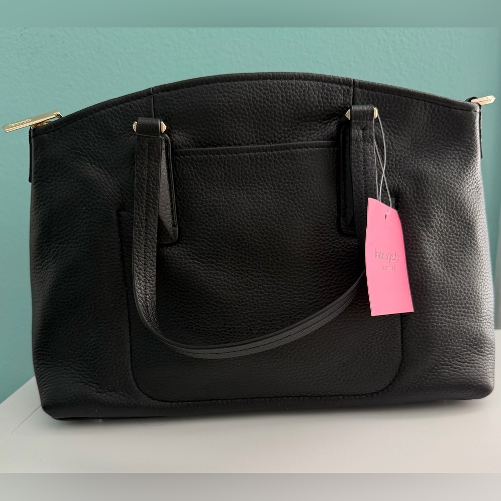 Kate Spade Small Black Pebbled Leather Abbott Satchel - Picture 3 of 9